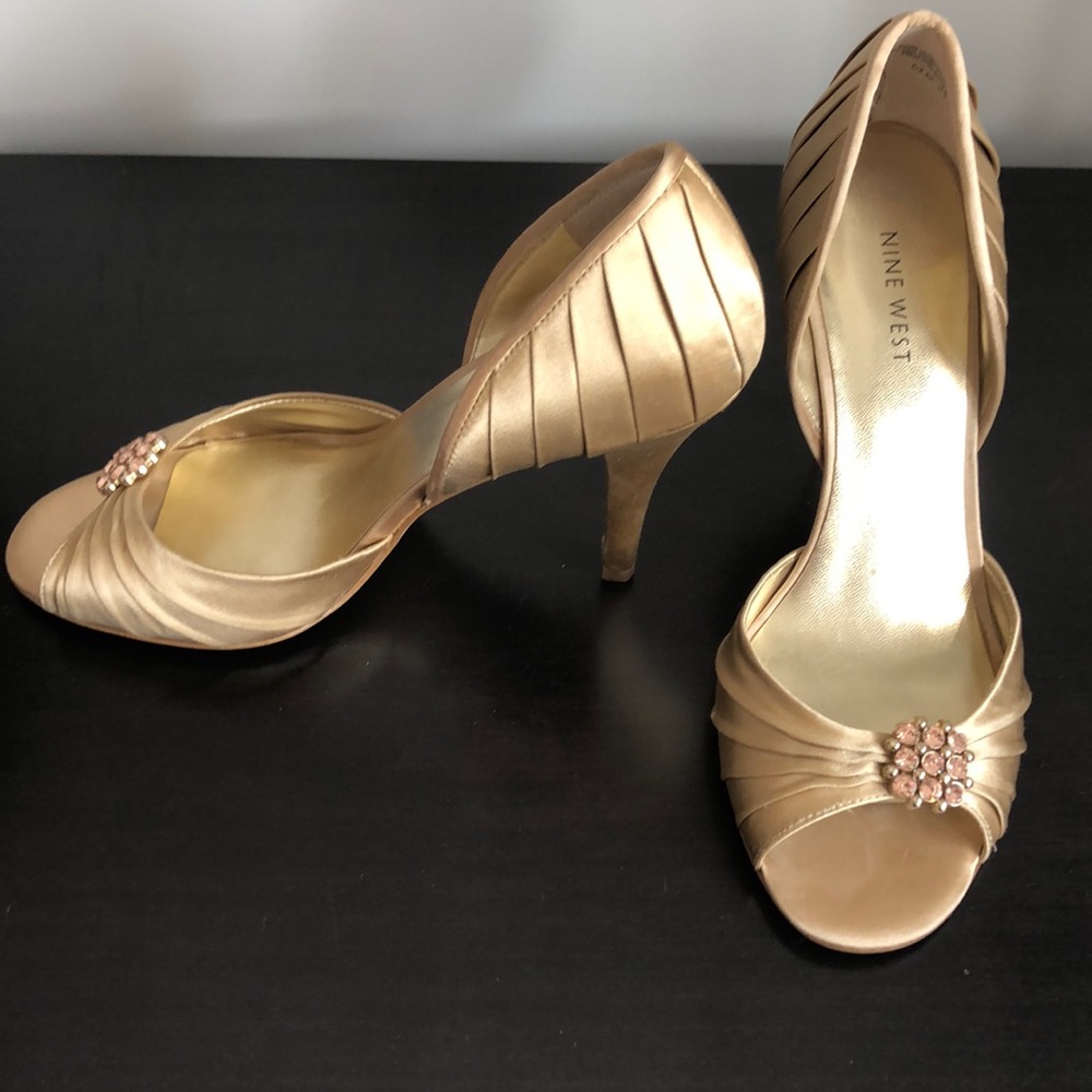 Gold heels.
